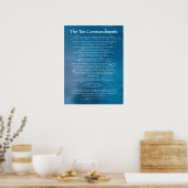 Tien Geboden Blauw Poster (Keuken)