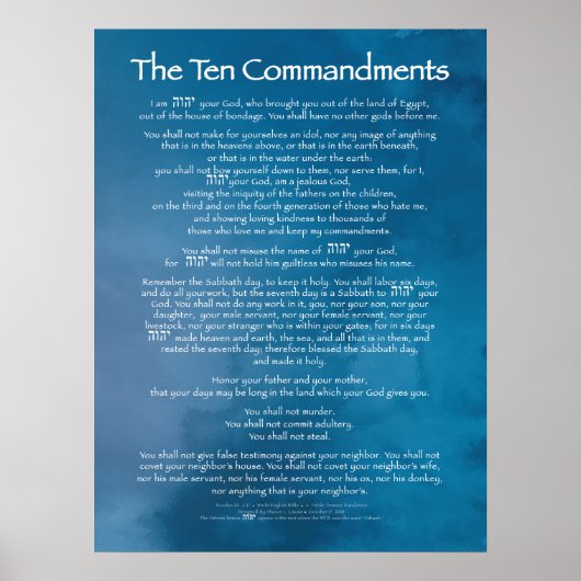 Tien Geboden Blauw Poster (Voorkant)