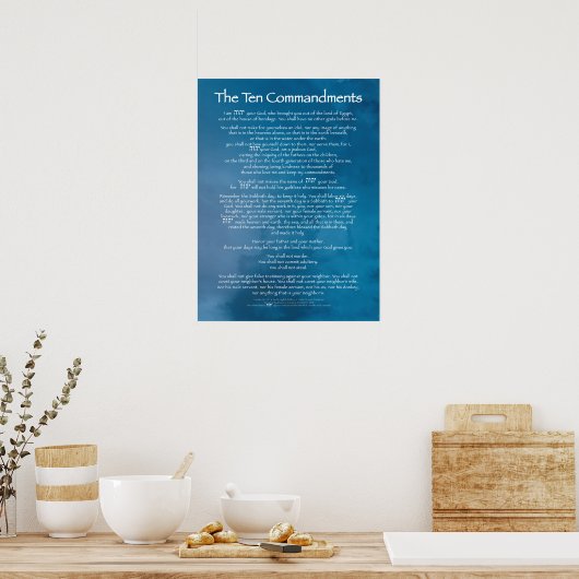 Tien geboden Blue Poster (Keuken)