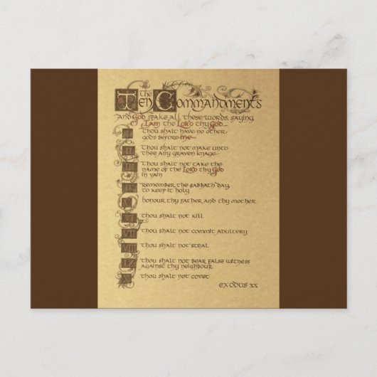 tien geboden briefkaart (Voorkant)