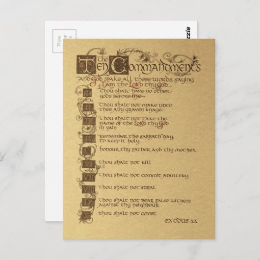 tien geboden briefkaart (Voorkant / Achterkant)