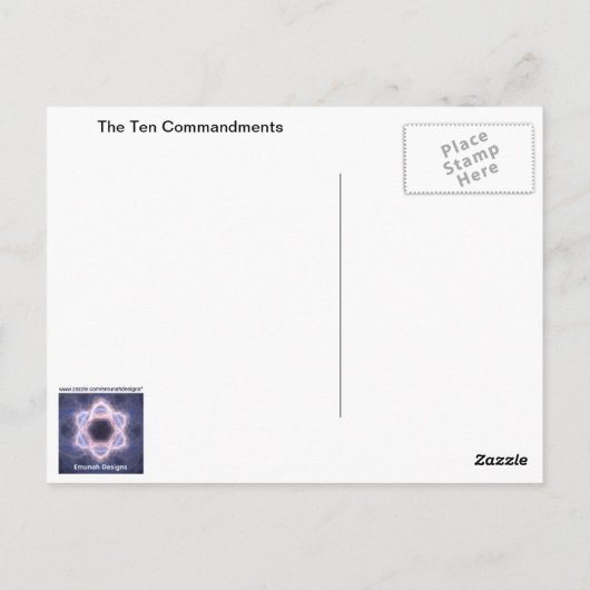 Tien geboden briefkaart (Achterkant)