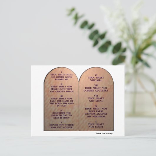 Tien geboden briefkaart (Staand voorkant)