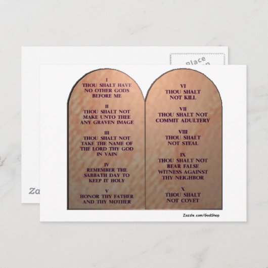 Tien geboden briefkaart (Voorkant / Achterkant)