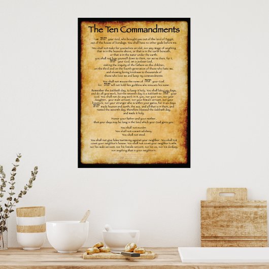 Tien geboden - Brown Poster (Keuken)