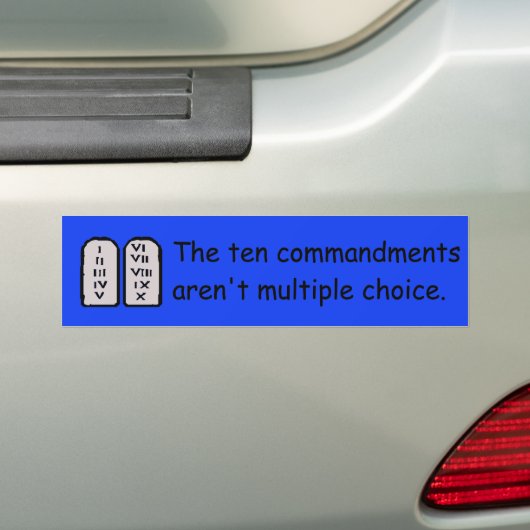 Tien geboden bumpersticker (Op auto)