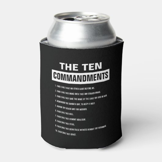 Tien Geboden Christelijk Bijbelvers Blikjeskoeler (Blikje Voorkant)