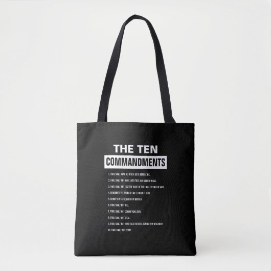Tien Geboden Christelijk Bijbelvers Tote Bag (Voorkant)