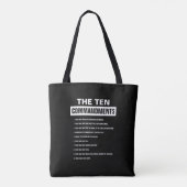 Tien Geboden Christelijk Bijbelvers Tote Bag (Achterkant)
