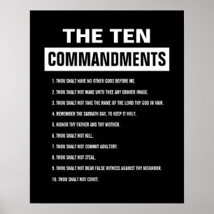Tien Geboden Christelijke Bijbelvers Poster