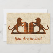 Tien geboden en leeuwen Bar / Bat Mitswa Kaart (Voorkant)