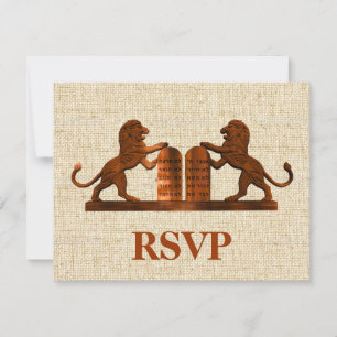 Tien geboden en Lions Bar/Bat Mitxvah RSVP Kaartje