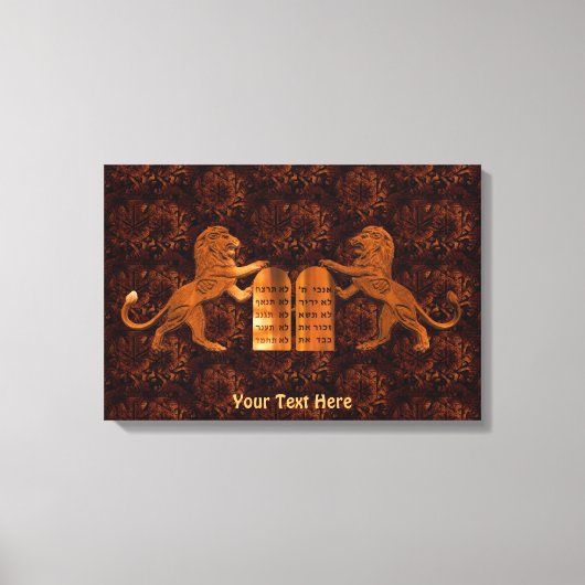 Tien Geboden en Lions Canvas Afdruk (Voorkant)
