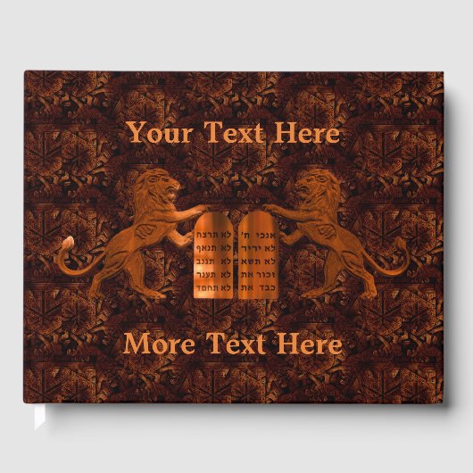 Tien Geboden en Lions Gastenboek (Voorkant)