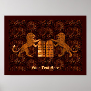 Tien Geboden en Lions Poster
