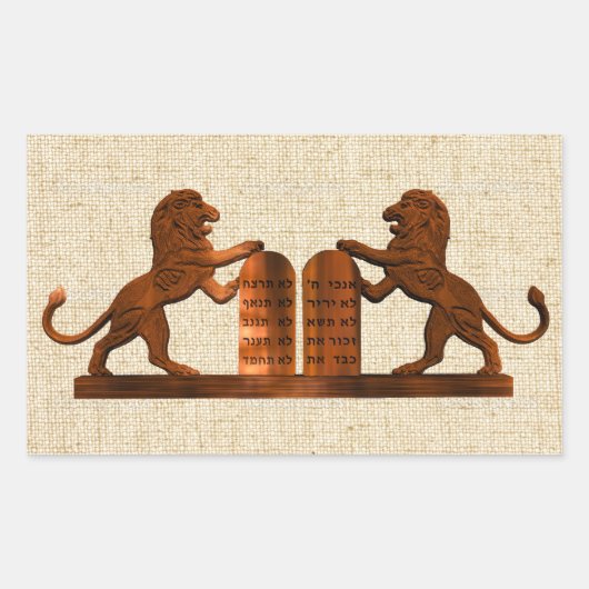 Tien Geboden en Lions Rechthoekige Sticker (Voorkant)