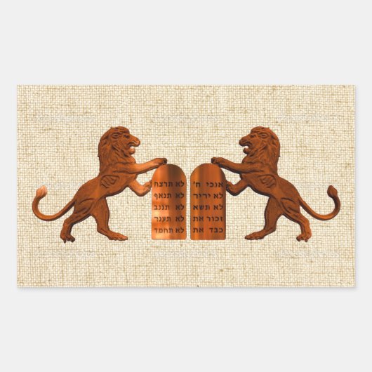 Tien Geboden en Lions Rechthoekige Sticker (Voorkant)