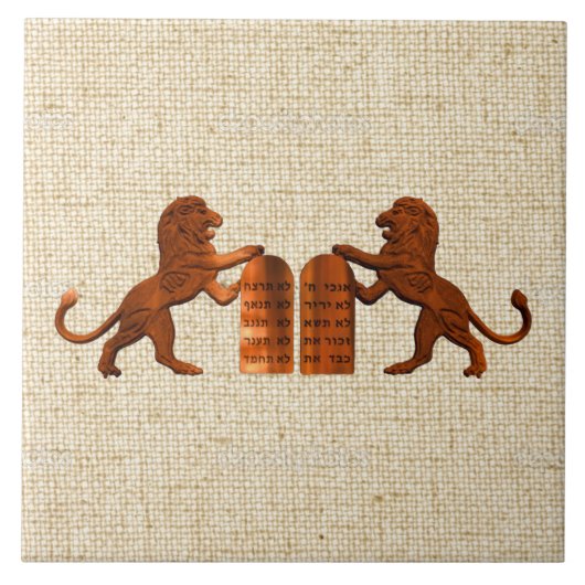Tien Geboden en Lions Tegeltje (Voorkant)