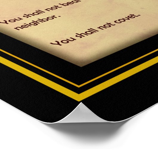 Tien geboden in Hebreeuws en English Canvas Art Poster (Hoek)