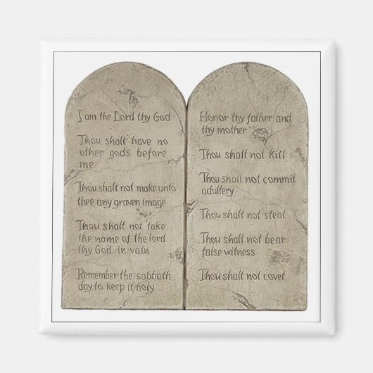 Tien geboden in het Engels Magnet (Voorkant)