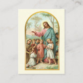 TIEN GEBODEN JEZUS MET KINDEREN GEBED KAART VISITEKAARTJE (Voorkant)