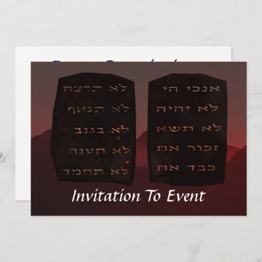 Tien geboden kaart (Voorkant / Achterkant)