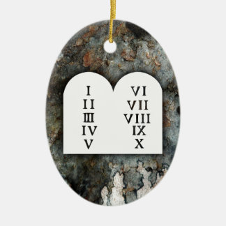 Tien geboden keramisch ornament