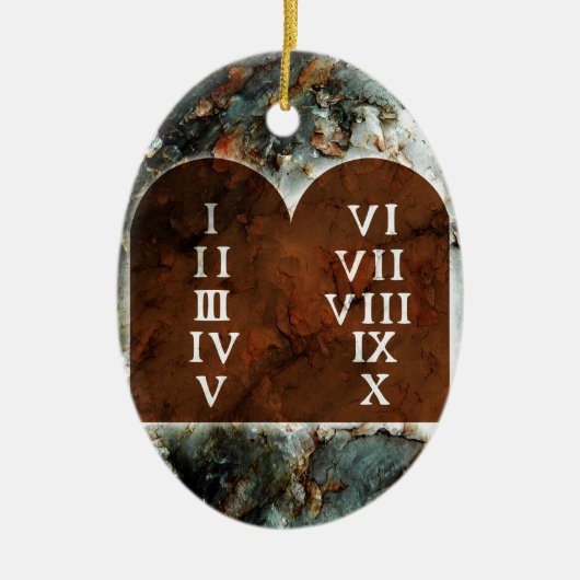 Tien geboden keramisch ornament (Voorkant)
