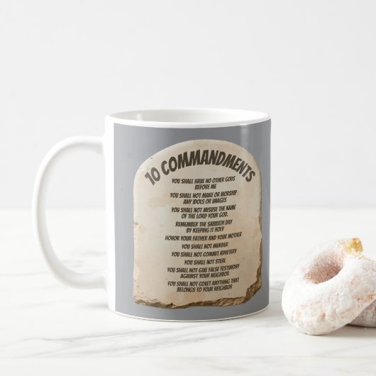 Tien geboden koffiemok (Met donut)