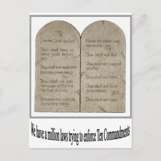 Tien Geboden met Citaat Briefkaart (Voorkant)