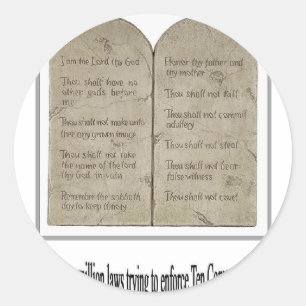 Tien Geboden met Citaat Ronde Sticker