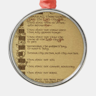 tien geboden metalen ornament