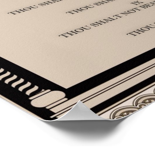 Tien geboden op parchment Art Deco Arch Scroll Poster (Hoek)