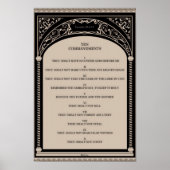 Tien geboden op parchment Art Deco Arch Scroll Poster (Voorkant)