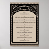 Tien geboden op parchment Art Deco Arch Scroll Poster (Voorkant)