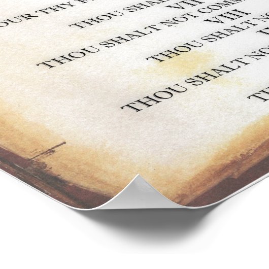 Tien geboden op Parchment Scroll Poster (Hoek)