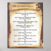 Tien geboden op Parchment Scroll Poster (Voorkant)