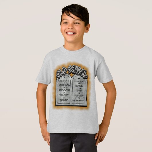 Tien Geboden oude school T-shirt (Voorkant volledig)