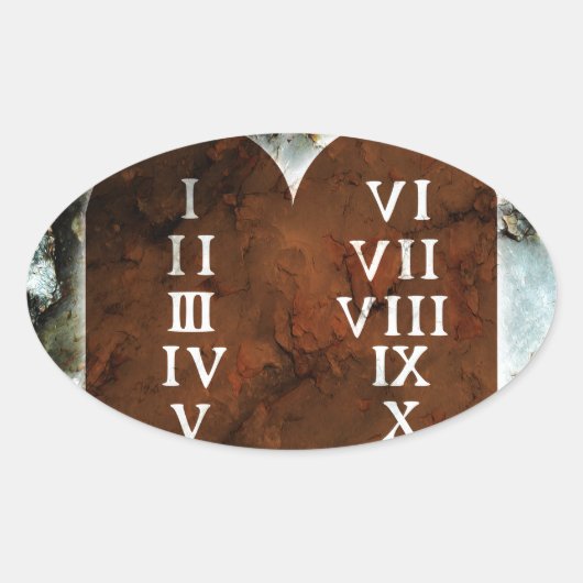 Tien geboden ovale sticker (Voorkant)