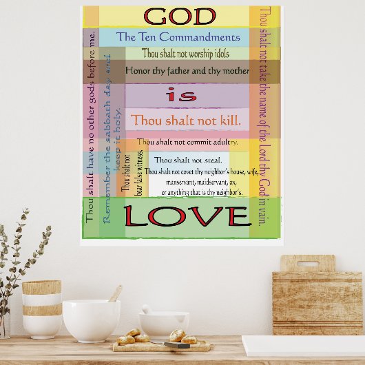 Tien geboden poster (Keuken)