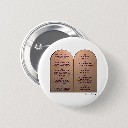 Tien geboden ronde button 5,7 cm (Voorkant /achterkant)