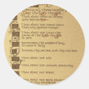 tien geboden ronde sticker