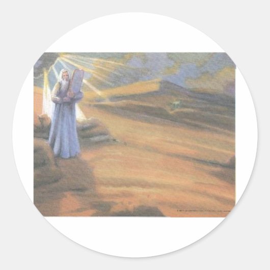 Tien geboden ronde sticker (Voorkant)