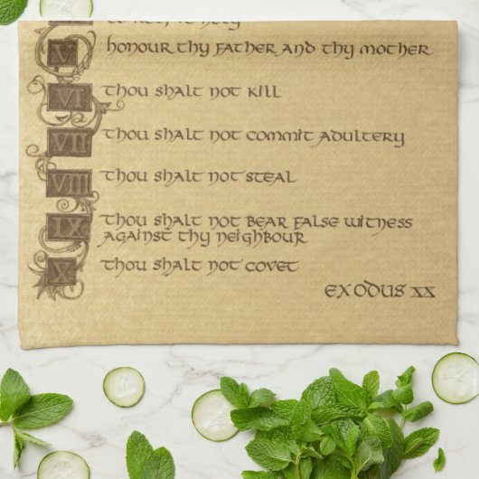 tien geboden theedoek (Gevouwen)