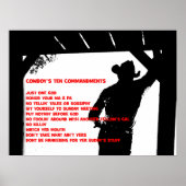 Tien geboden van Cowboy Poster (Voorkant)
