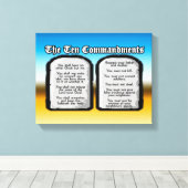 Tien geboden van de Heilige Bijbel, Gods wet Canvas Afdruk (Insitu (Houten vloer))