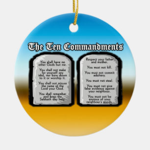 Tien geboden van de Heilige Bijbel, Gods wet Keramisch Ornament