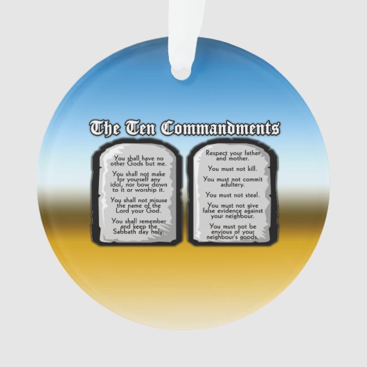 Tien geboden van de Heilige Bijbel, Gods wet Ornament (voorkant)