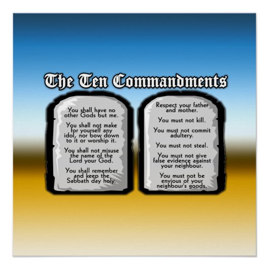 Tien geboden van de Heilige Bijbel, Gods wet Poster (Voorkant)