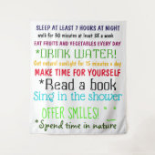 Tien Geboden van de Positieve Citaten van de Gezon Wandkleed (Voorkant)